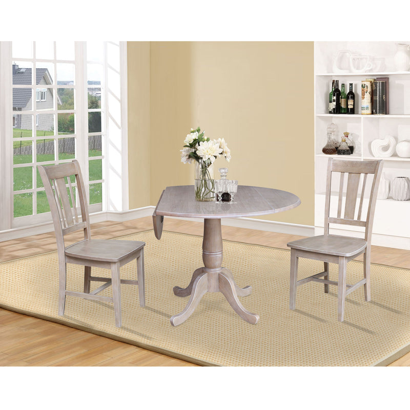 42" Round Drop-leaf Dining Table- Multiple Bases- Table and Counter Height