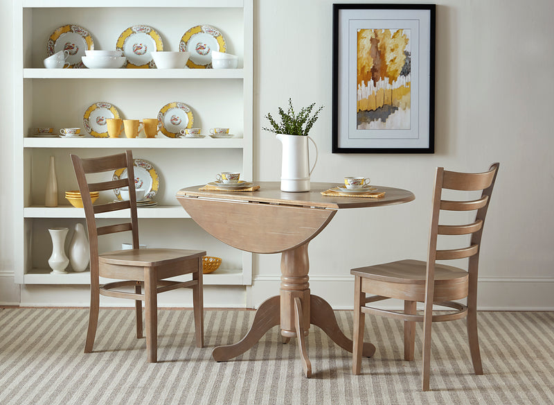 42" Drop-leaf Pedestal Dining Table