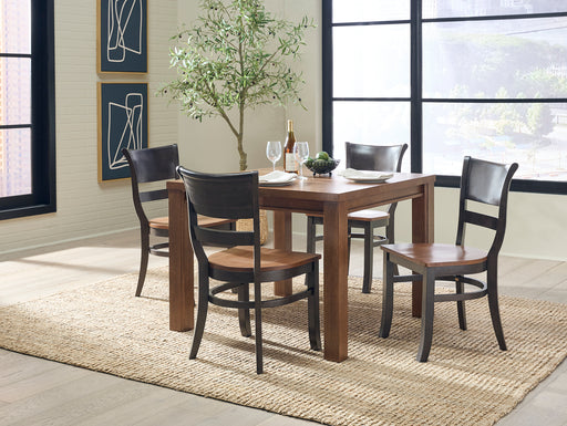 Brandy Chairs around the Gabe Square Dining Table in Bourbon - Barewood