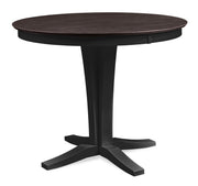 Sienna counter height table in Coal and Black on a Verona pedestal - Barewood