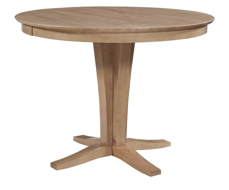 Sienna counter height table in Honey on a Verona pedestal - Barewood
