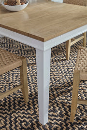 Sanibel Dining Table white tapered leg detail - Barewood