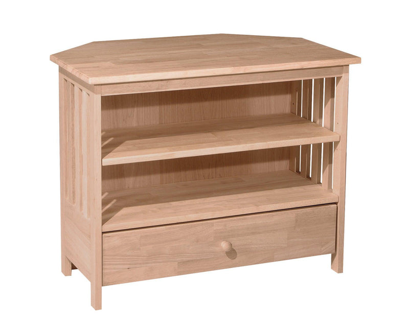 Mission Corner TV Stand - Barewood