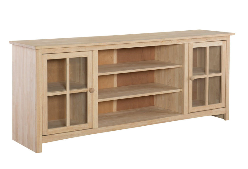 Mullion Door Entertainment Center - Barewood