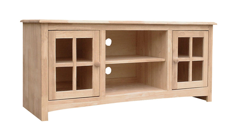 Mullion Door Entertainment Center - Barewood
