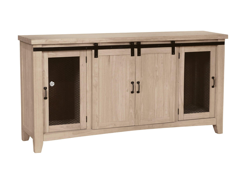 Hannah Barn Door Entertainment Center - Barewood