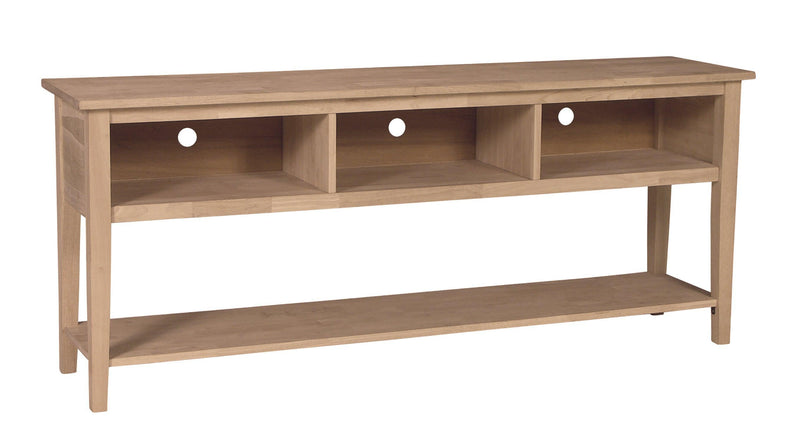 Open Shelving TV Console - Barewood