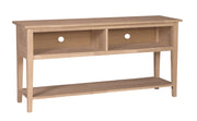 Open Shelving TV Console - Barewood