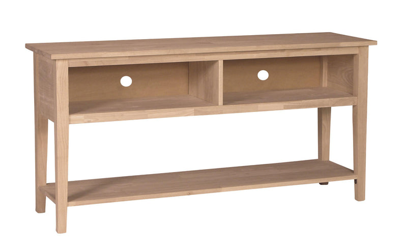 Open Shelving TV Console - Barewood