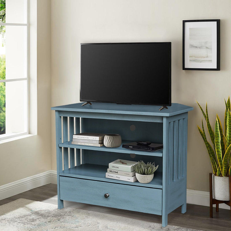 Mission Corner TV Stand - Barewood