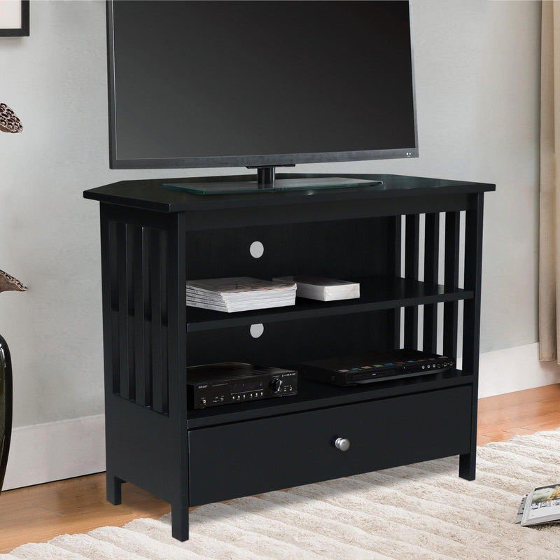 Mission Corner TV Stand - Barewood