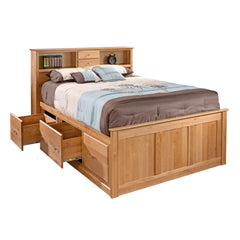 Bookcase Chest Bed, High, drawers open