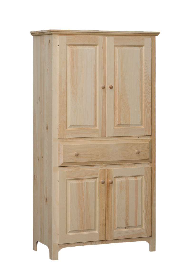 Knotty Pine Four Door, 1 Drawer Pantry