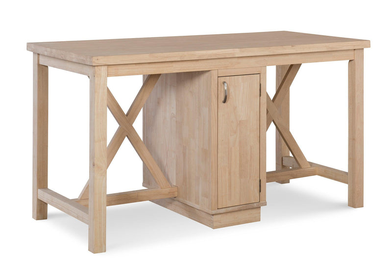 Double X Kitchen Island - Barewood