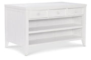 Hampton Kitchen Island in Chalk - Barewood