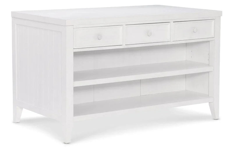 Hampton Kitchen Island in Chalk - Barewood