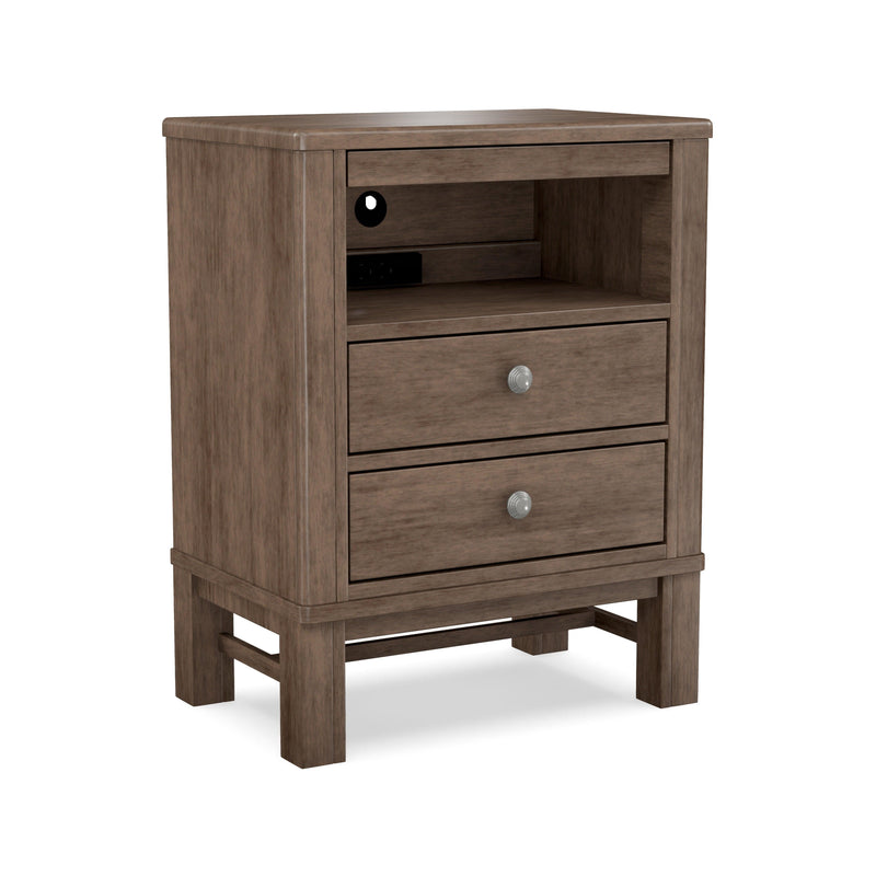 Westend Two Drawer Nightstand with Pullout Shelf