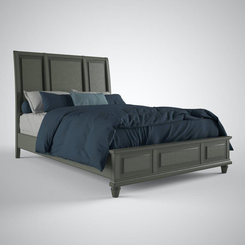 Summit Sleigh Bed - Barewood