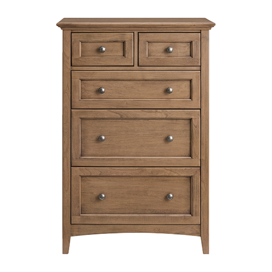 McKenzie 5-Drawer Tall Chest in Pecan - Barewood
