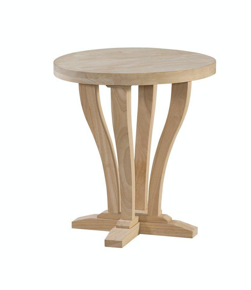 LaCasa Round End Table - Barewood