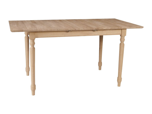 48 inch to 60 inch turned leg extension table with butterfly leaf, unfinished - Barewood