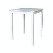 30 inch Square Shaker Leg Counter Height Table in White - Barewood