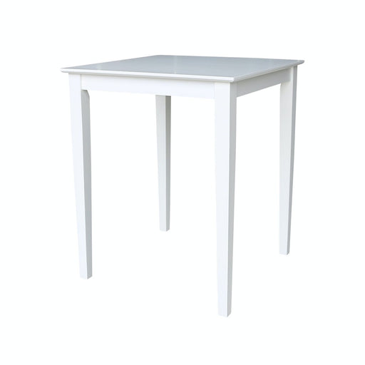 30 inch Square Shaker Leg Counter Height Table in White - Barewood