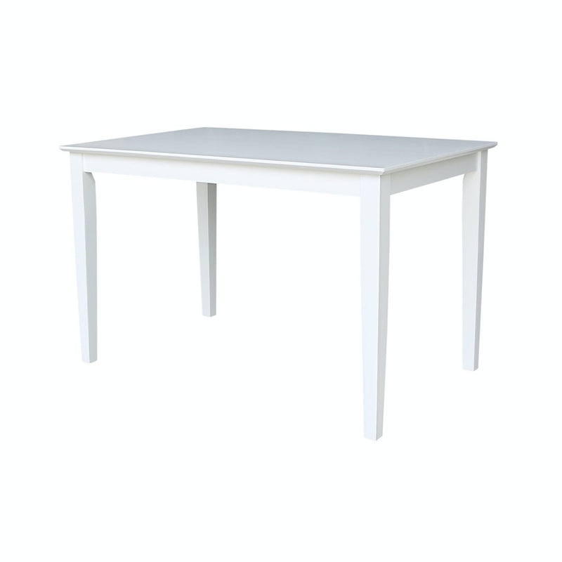30 x 48 inch Shaker Leg Dining Table in White - Barewood