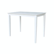 30 x 48 inch Shaker Leg Counter Height Table in White - Barewood