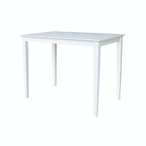 30 x 48 inch Shaker Leg Counter Height Table in White - Barewood