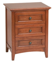 McKenzie Three Drawer Nightstand - Barewood