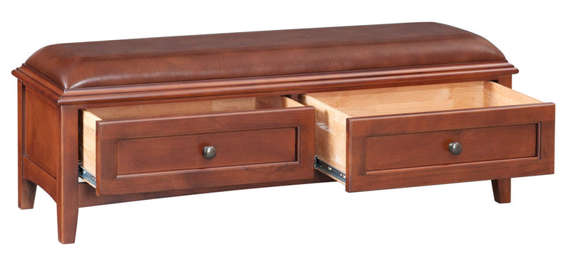 McKenzie 2-Drawer Bench - Barewood