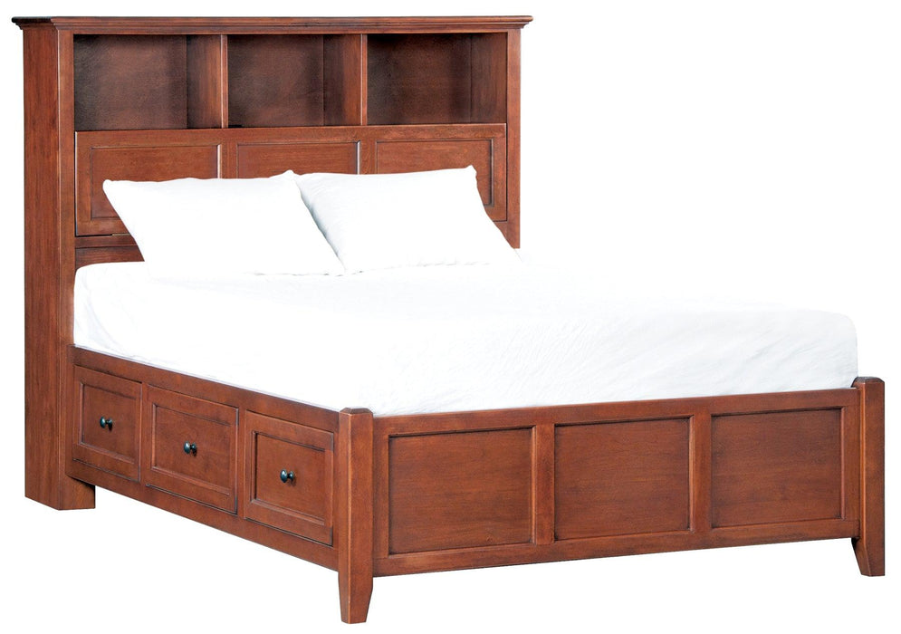 McKenzie Bookcase Storage Bed - Barewood