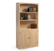 36"w Radiata Pine Bookcase w/ Doors - Barewood