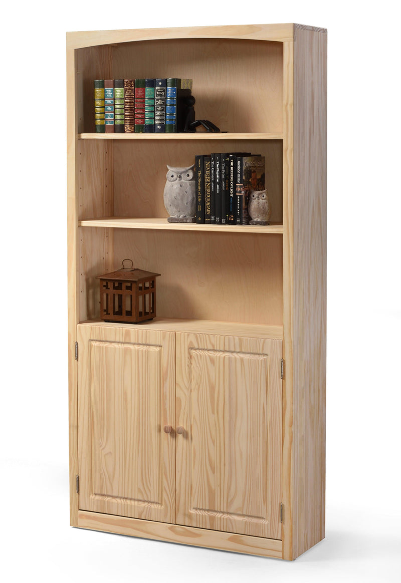 30"w Radiata Pine Bookcase w/ Doors - Barewood