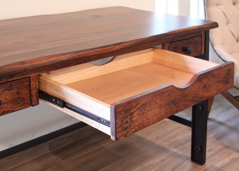 Parota Three Drawer Desk - Barewood