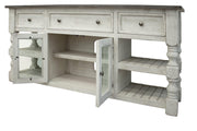 Stone 70" Turned Leg TV Stand - Barewood