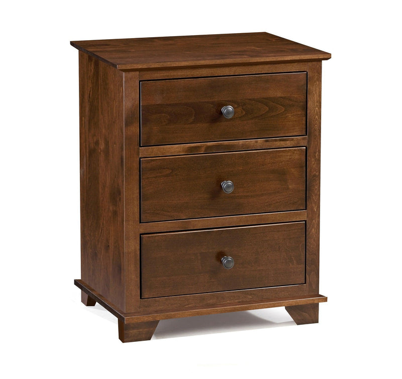 Portland Three Drawer Nightstand - Barewood