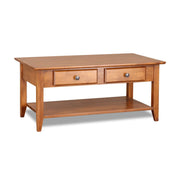 Alder Coffee Table w/ Shelf - Barewood