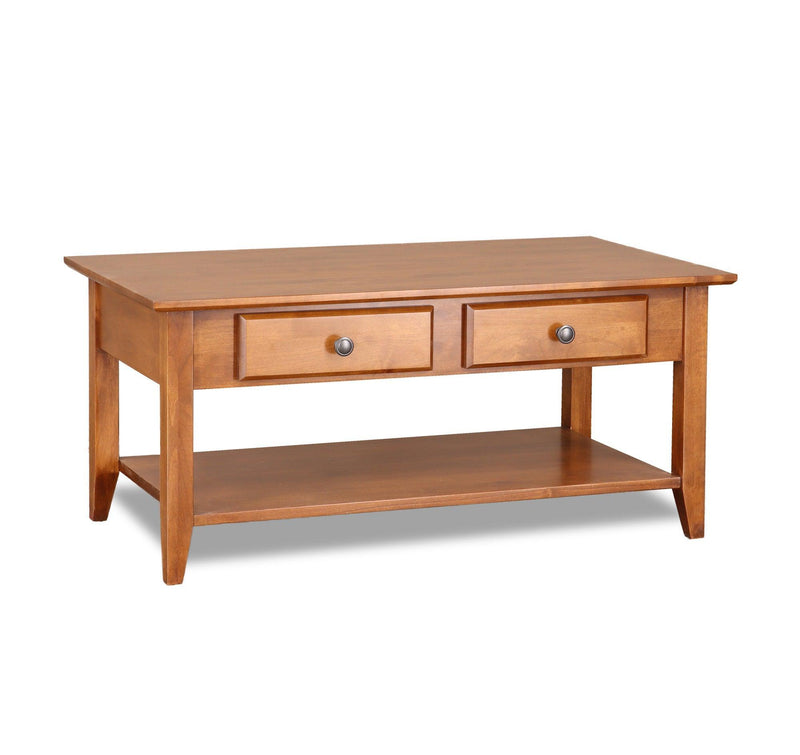 Alder Coffee Table w/ Shelf - Barewood