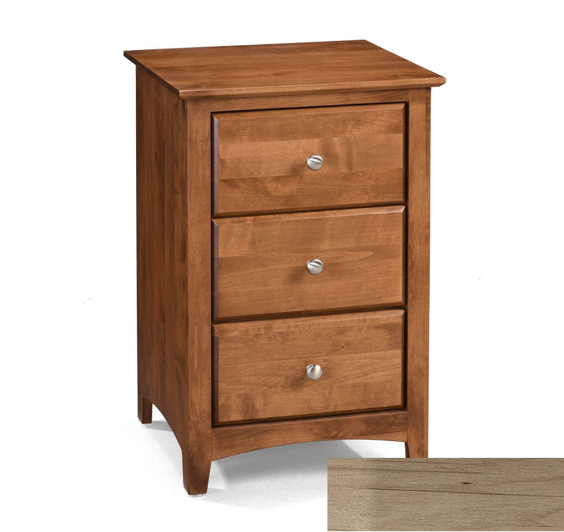 Shaker Three Drawer Nightstand - Barewood