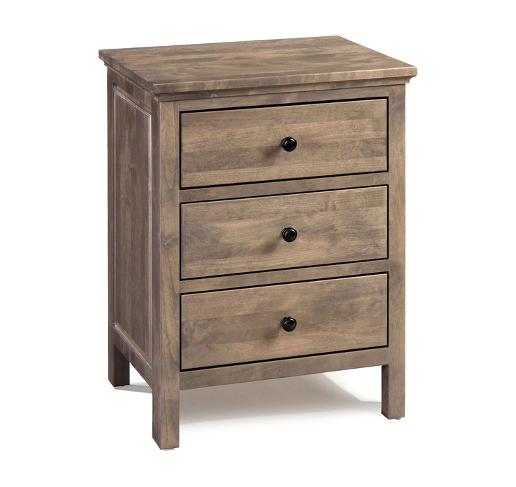 Heritage Three Drawer Nightstand - Barewood