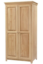 Radiata Pine 2 Door Pantry - Barewood