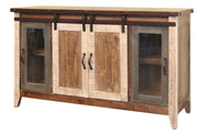 Multicolored Barn Door Entertainment Console - Barewood