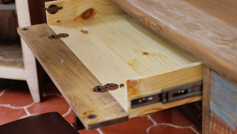 Multicolor Five Drawer Desk - Barewood