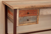 Multicolor Five Drawer Desk - Barewood