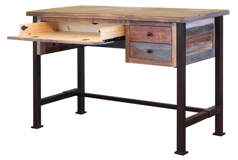 Multicolor Three Drawer Desk - Barewood