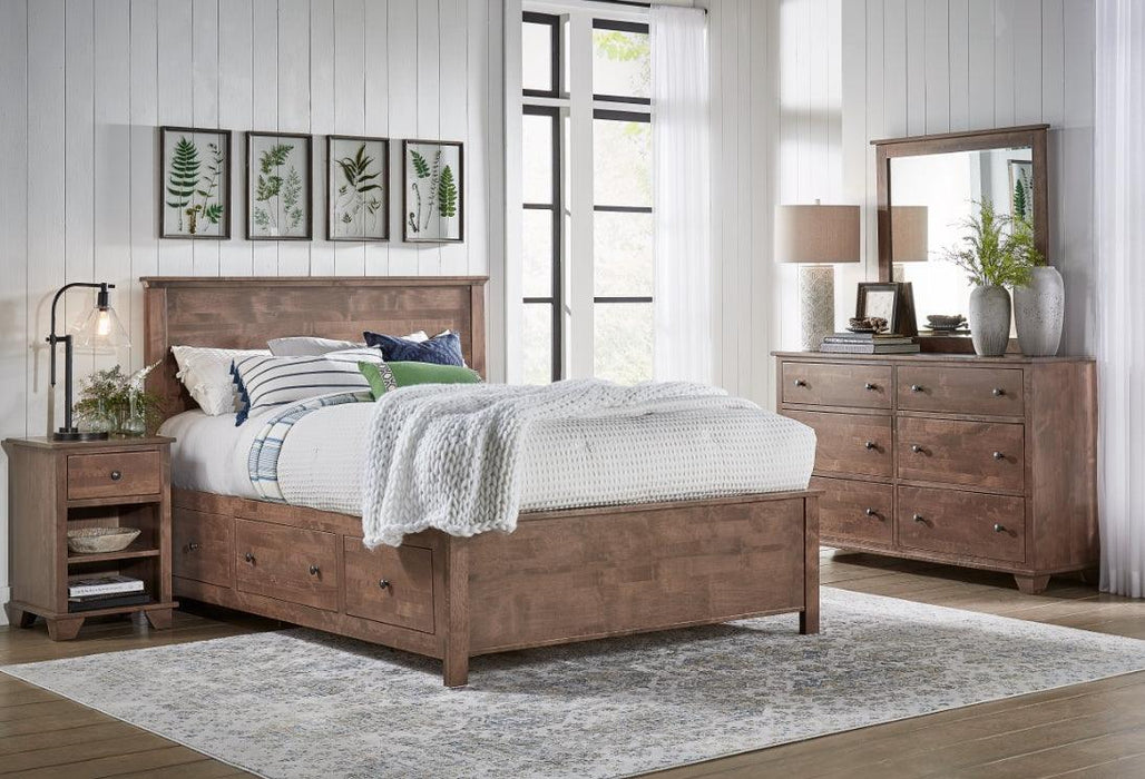 Queen Elevated Storage Bed - Barewood