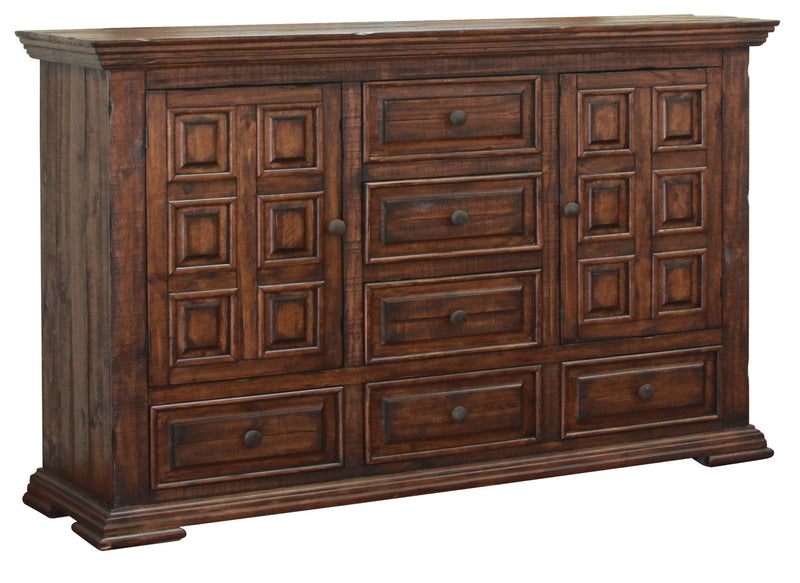 Terra Six Drawer, Two Door Dresser - Barewood