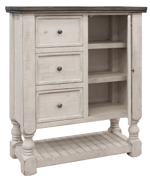 Stone One Door, Three Drawer Chest - Barewood